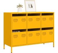 vidaXL Sideboard jaune moutarde 101,5x39x73,5 cm Acier laminé à froid