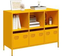 vidaXL Sideboard jaune moutarde 101,5x39x73,5 cm Acier laminé à froid