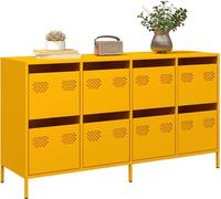vidaXL Sideboard jaune moutarde 135x39x73,5 cm Acier laminé à froid