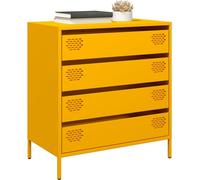 vidaXL Sideboard jaune moutarde 68x39x73,5 cm Acier laminé à froid