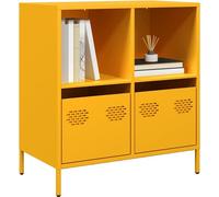vidaXL Sideboard jaune moutarde 68x39x73,5 cm Acier laminé à froid