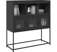 vidaXL Sideboard noir 100,5x39x107 cm Acier laminé à froid