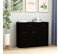 vidaXL Sideboard Noir 88x30x70 cm Bois composite