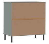vidaXL Sideboard OSLO avec 3 tiroirs gris 77x40x79,5 cm bois massif