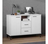 vidaXL Sideboard OSLO avec pieds métalliques blanc 113x40x77 cm bois massif