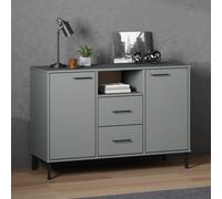 vidaXL Sideboard OSLO avec pieds métalliques gris 113x40x77 cm bois massif