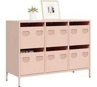 vidaXL Sideboard Rosa 101,5x39x73,5 cm Acier laminé à froid