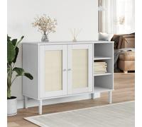 vidaXL Sideboard SENJA aspect rotin blanc 112x40x80 cm bois de pin
