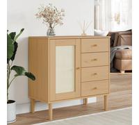 vidaXL Sideboard SENJA aspect rotin brun 80x40x80 cm bois de pin