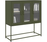 vidaXL Sideboard vert olive 100,5x39x107 cm Acier laminé à froid