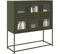 vidaXL Sideboard vert olive 100,5x39x107 cm Acier laminé à froid