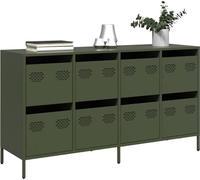 vidaXL Sideboard vert olive 135x39x73,5 cm Acier laminé à froid