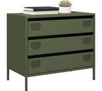 vidaXL Sideboard vert olive 68x39x58,5 cm Acier laminé à froid