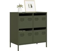vidaXL Sideboard vert olive 68x39x73,5 cm Acier laminé à froid
