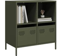 vidaXL Sideboard vert olive 68x39x73,5 cm Acier laminé à froid