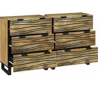vidaXL Sideboards 2 pcs Marron 60 x 33.5 x 75 cm bois de mangue massif