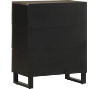 vidaXL Sideboards 2 pcs. noir 60x33x75 cm bois massif mangue
