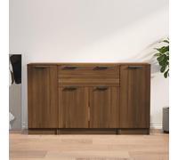 Buffet 3 pcs, Meubles de Rangement avec Tiroir et Compartiment, Armoires de Rangement, Buffets de Salon Salle de Séjour, Moderne, Chêne Marron Bois