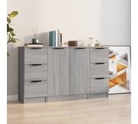 vidaXL Sideboards 3 pcs. Gris Sonoma Matériau dérivé du bois