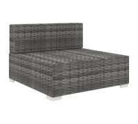 Siege Central Sectionnel 1 Pc Et Coussins Resine Tressee Gris