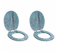 vidaXL Siège de toilette 2 pcs Bleu 43,8 x 37,8 cm Panneau MDF