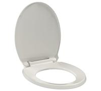 vidaXL Siège de Toilette à Fermeture en Douceur Abattant WC Lunette Cuvette Salle de Bain Maison Restaurant Magasin Hôtel Ovale Gris Clair