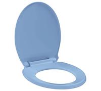 vidaXL Siège de Toilette à Fermeture en Douceur Abattant WC Lunette Cuvette Salle de Bain Maison Restaurant Magasin Hôtel Ovale Bleu