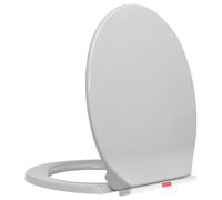 vidaXL Siège de toilette à fermeture en douceur Gris clair Ovale