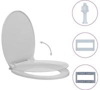 vidaXL Siège de toilette avec abaissement automatique Gris clair Ovale