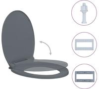 vidaXL Siège de toilette avec abaissement automatique Gris Ovale