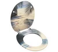 vidaXL Siège de toilette avec couvercle MDF Design de plage