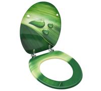 Siège de toilette avec couvercle MDF Vert Gouttes d eau