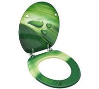 Siège de toilette avec couvercle MDF Vert Gouttes d'eau