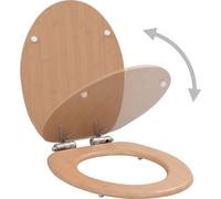 vidaXL Siège de toilette avec couvercle Soft-Close MDF design bambou