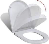 vidaXL Siège de toilette avec mécanisme d'abaissement automatique et Quick-Release Blanc Angulaire