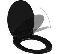vidaXL Siège de toilette avec mécanisme d'abaissement automatique et Quick-Release Noir
