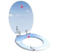 vidaXL Siège de toilette Bleu 43,8 x 37,8 cm Panneau MDF