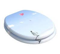 vidaXL Siège de toilette Bleu 44 x 38 cm Panneau MDF