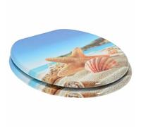vidaXL Siège de toilette Bleu clair 44 x 38 cm Panneau MDF