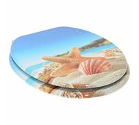 vidaXL Siège de toilette Coquillage de mer 44 x 38 cm Panneau MDF