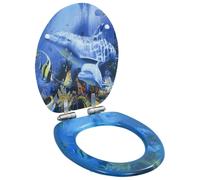 vidaXL Siège de toilette MDF Couvercle à fermeture en douceur Dauphins