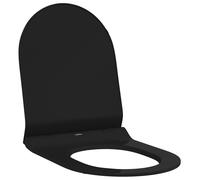 vidaXL Toilette pour siège Noir en Plastique, 48,5 x 36 x 5 cm, avec Fermeture Douce, système de déblocage Rapide, charnières en INOX, Finition Mate Lisse, Design Moderne, Installation Facile.