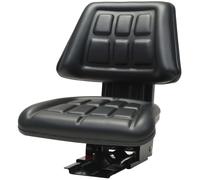 vidaXL Siège de Tracteur avec Suspension Siège de Remplacement Rails Coulissants Base Réglable en 5 Angles d'Inclinaison Différents Noir