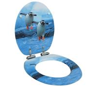 vidaXL Siège WC avec Couvercle à Fermeture en Douceur Cuvette Lunette de Toilette Abattant WC Salle de Bain Maison Intérieur MDF Pingouin