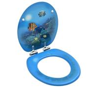 Siège WC avec couvercle à fermeture en douceur MDF Fond marin