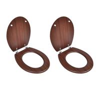 vidaXL Sièges de toilette avec couvercles 2 pcs MDF Marron