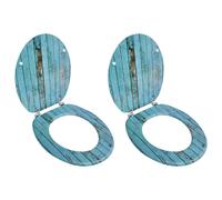 vidaXL Sièges de toilette avec couvercles 2 pcs MDF Vieux bois