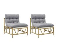 vidaXL Sièges extérieurs 2 pc Gris Clair Acier | Des coussins bien moelleux pour se détendre à fond , Un look moderne qui va nickel avec les espaces extérieurs ,