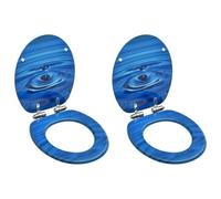 vidaXL Sièges WC couvercle à fermeture douceur 2 pcs MDF Gouttes d'eau