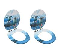 Toiletbrillen met soft-close deksel 2 st pinguÃ¯n MDF3056415